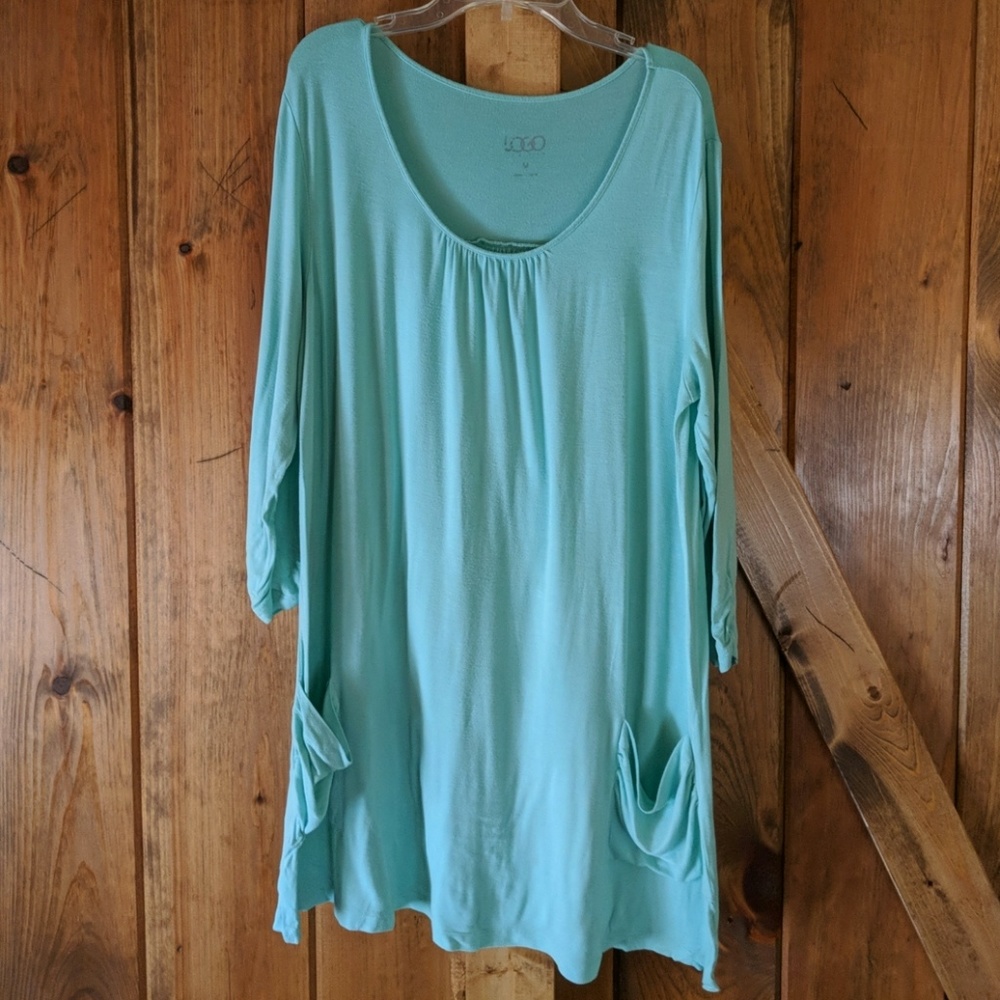 LOGO Lori Goldstein QVC Asymmetrical Tunic Med